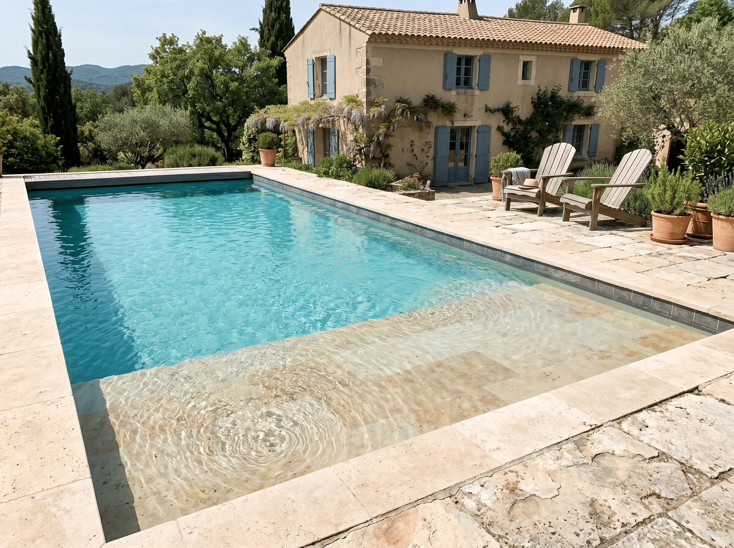 Piscine sur-mesure réalisée par AT Construction dans l'Hérault — réalisation 1