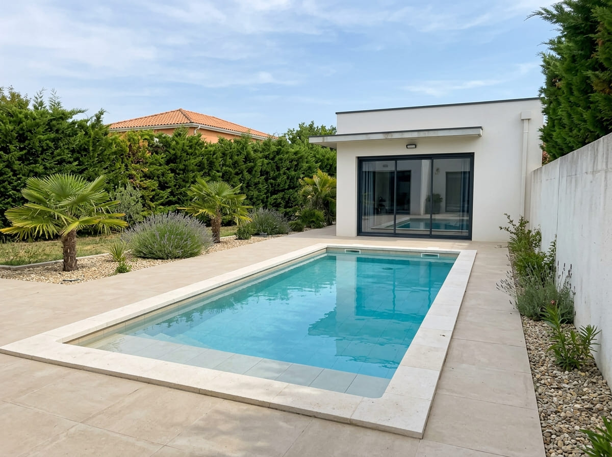 Piscine sur-mesure réalisée par AT Construction dans l'Hérault — réalisation 5
